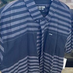 Zoo York Men's Black and Gray Striped Shirt